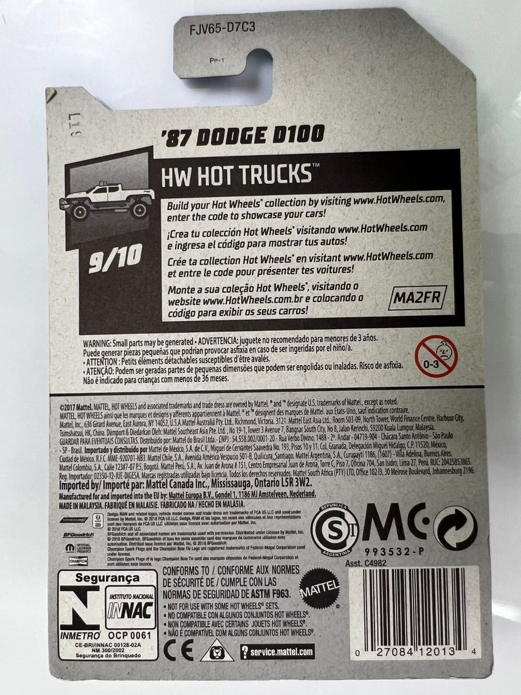 🔥🔥Hot Wheels '87 Dodge D100 2018 HW Hot Trucks 275/365 HW Hot Trucks HW06🔥🔥