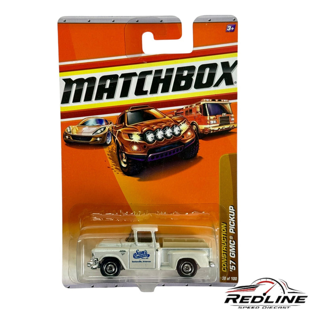 🦅Matchbox '57 GMC Pickup Construction Sam's Deliveries White H9🦅