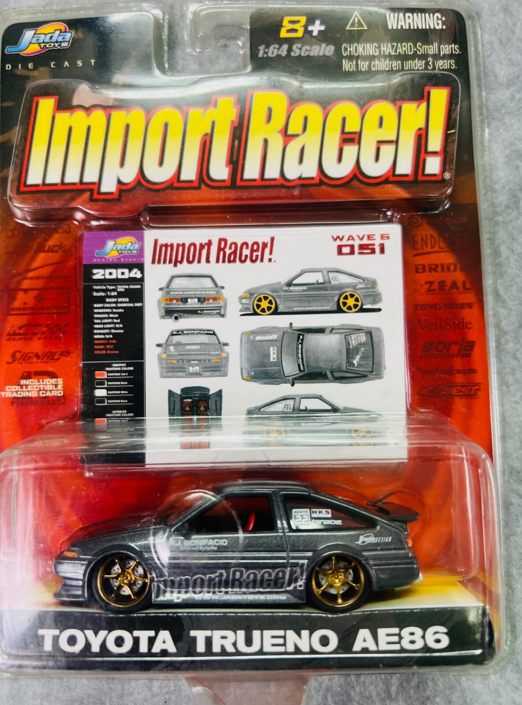 🎌🎌Jada Toys Import Racer TOYOTA AE86 TRUENO 1:64 Scale 2004 H35🎌🎌