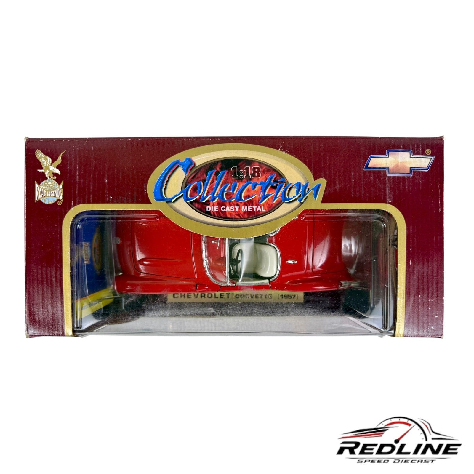 🇺🇸🇺🇸Road Legends 1957 Red Chevrolet Corvette 1:18 Red🇺🇸🇺🇸