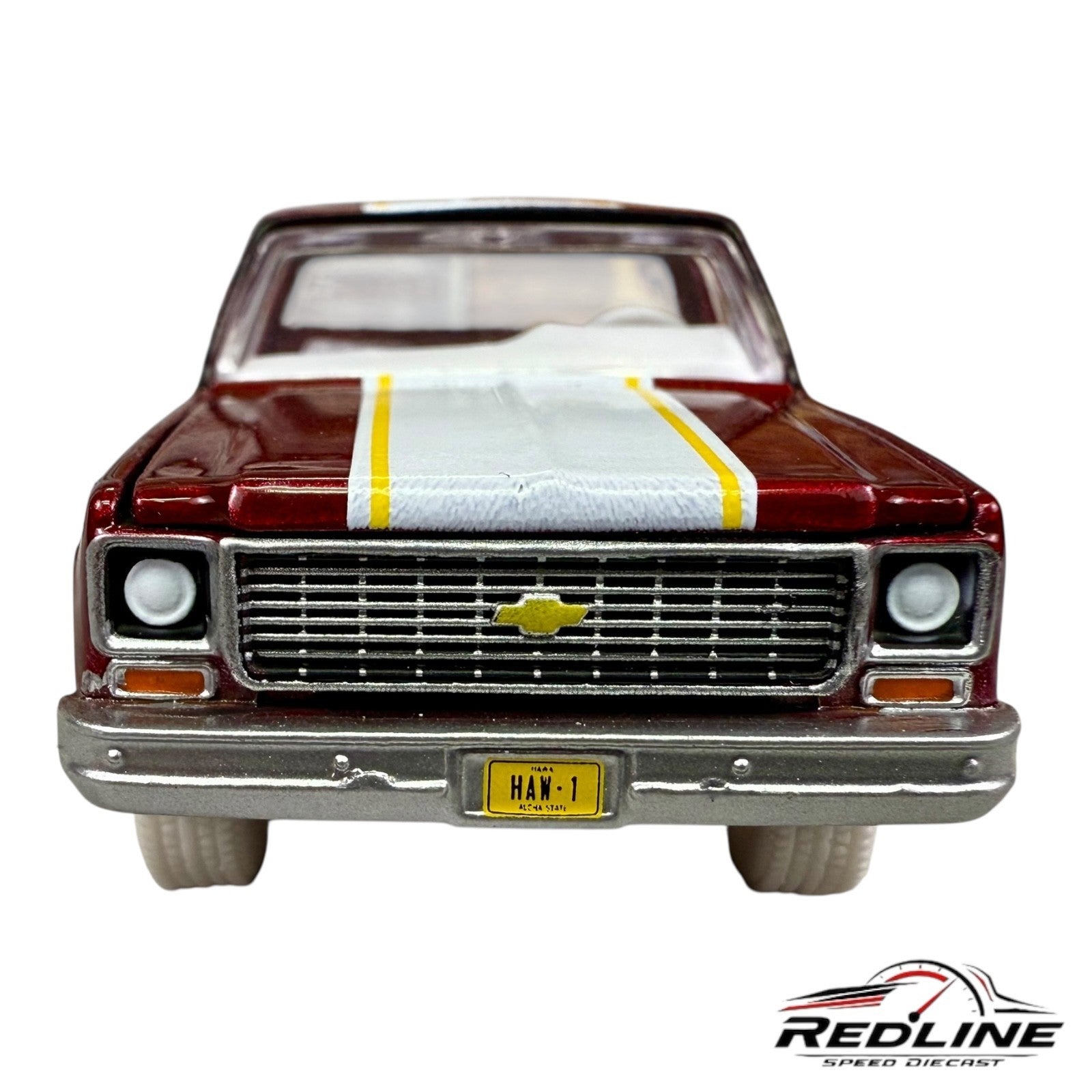 🇺🇸Auto World ULTRA RED CHASE Hawaiian Silverado Red & White LOOSE C15🇺🇸