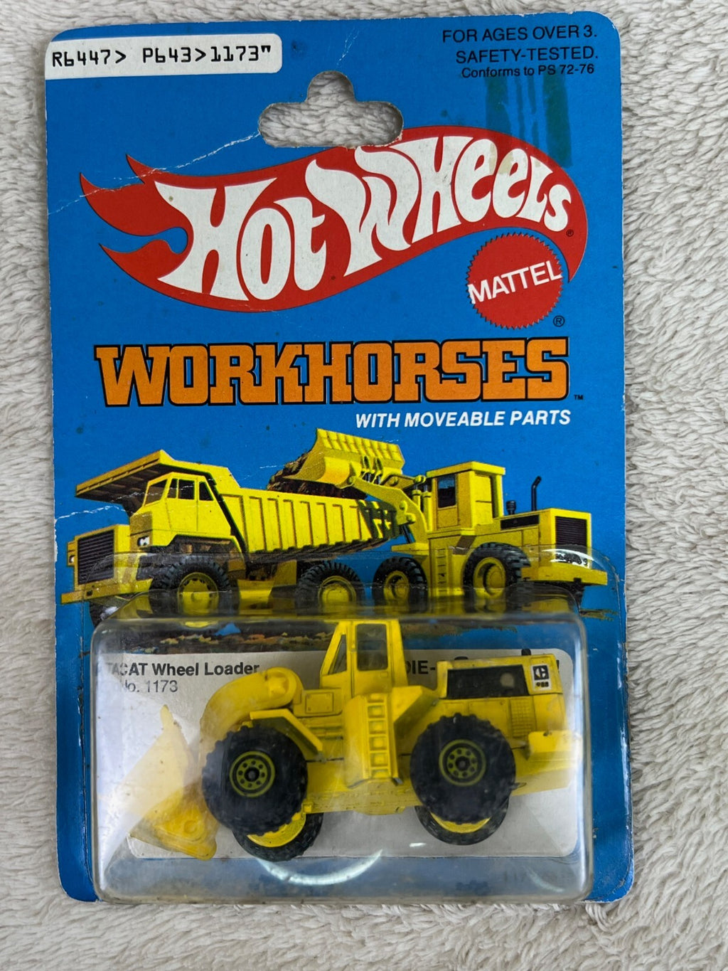 🔥🔥🔥HOT WHEELS 1979 Workhorses Yellow CAT Wheel Loader #1173 HW16🔥🔥🔥