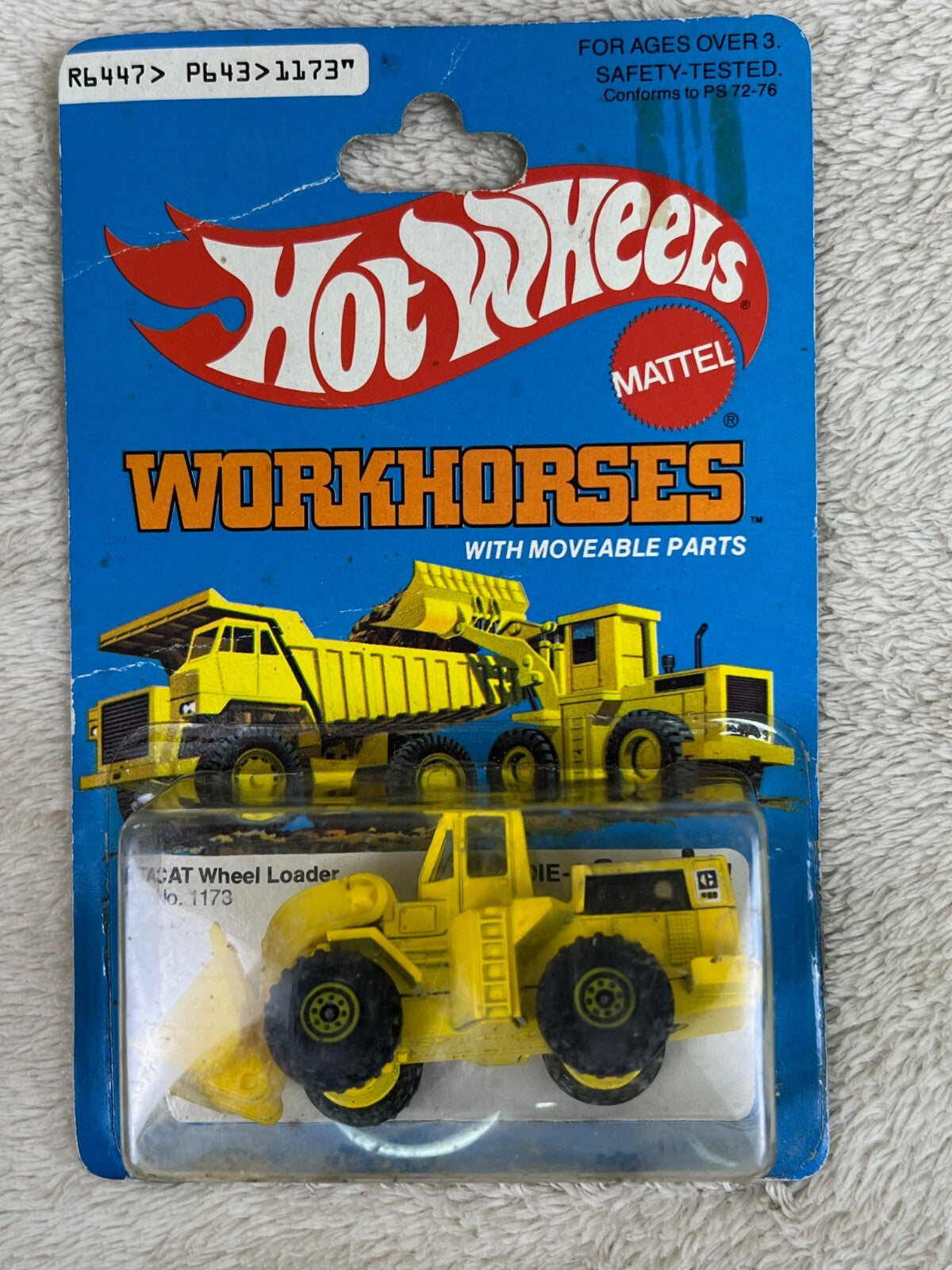 🔥🔥🔥HOT WHEELS 1979 Workhorses Yellow CAT Wheel Loader #1173 HW16🔥🔥🔥