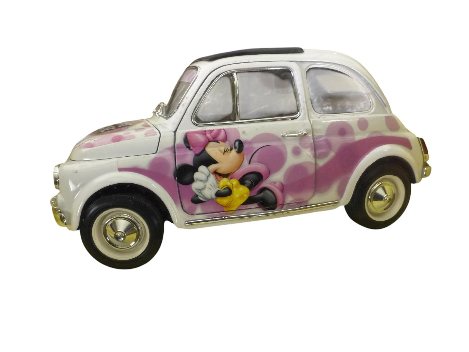 🇮🇹🇮🇹Burago Disney Collection Minnie Mouse Fiat 500 1/18 White AH🇮🇹🇮🇹