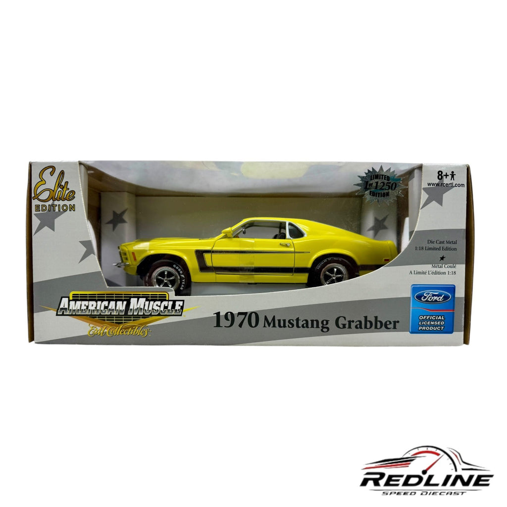 Ertl American Muscle 1970 Ford Mustang Grabber Diecast Yellow 1 of 1250 1:18 TV