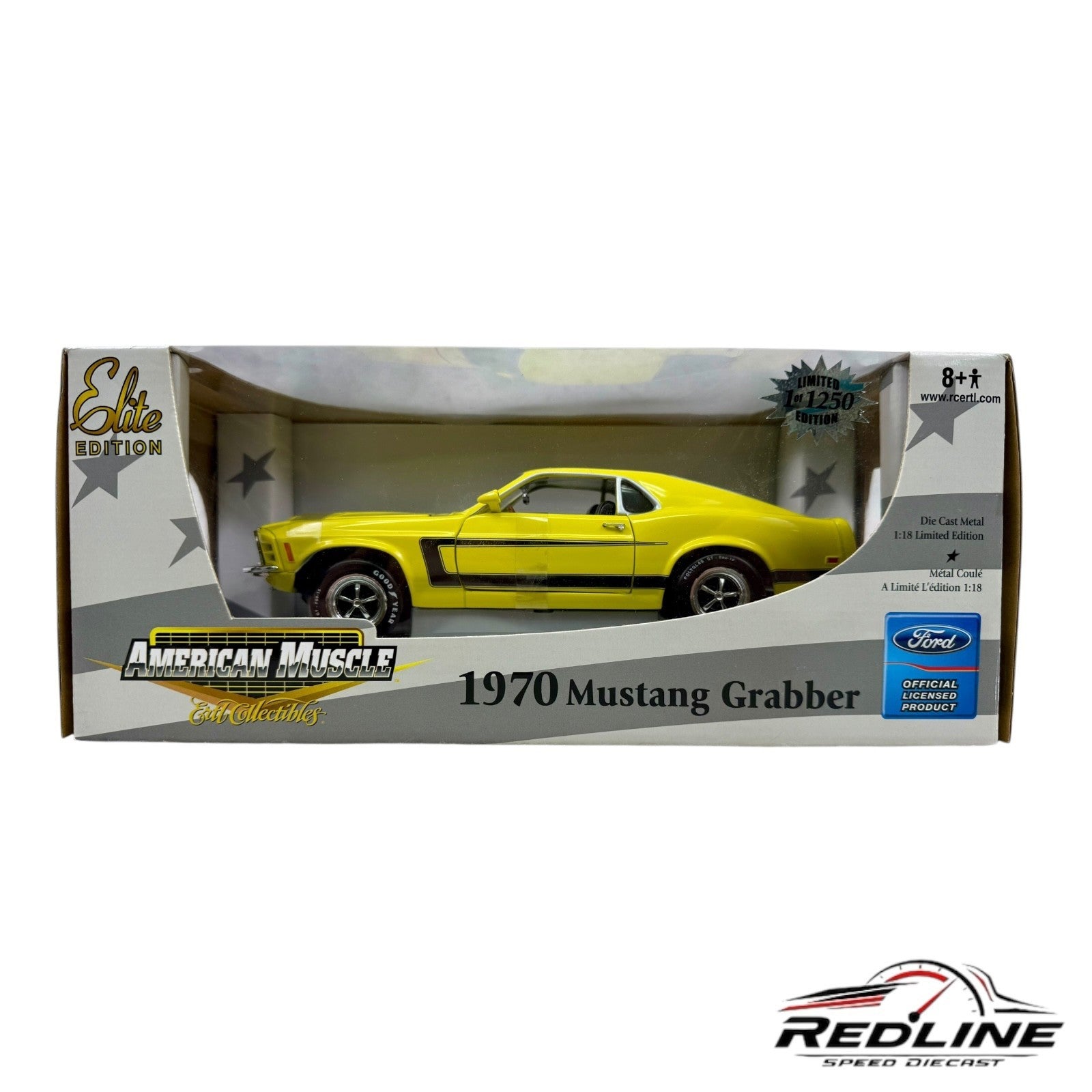 Ertl American Muscle 1970 Ford Mustang Grabber Diecast Yellow 1 of 1250 1:18 TV