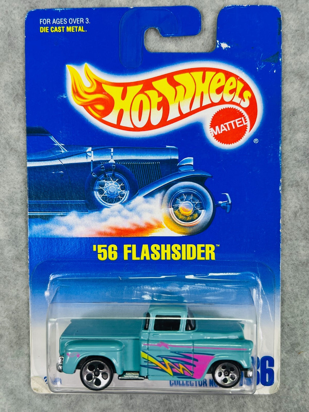 🇺🇸🇺🇸🇺🇸Hot Wheels Blue Card  '56 Flashsider Light Blue #136 H30🇺🇸🇺🇸🇺🇸