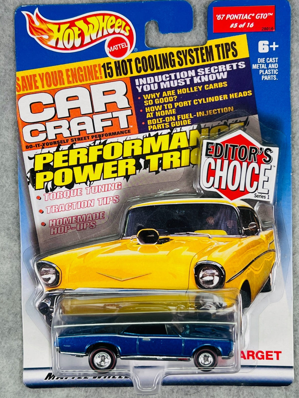 🔥🔥Hot Wheels Target Editor's Choice Pontiac GTO BLUE Car Craft H17🔥🔥