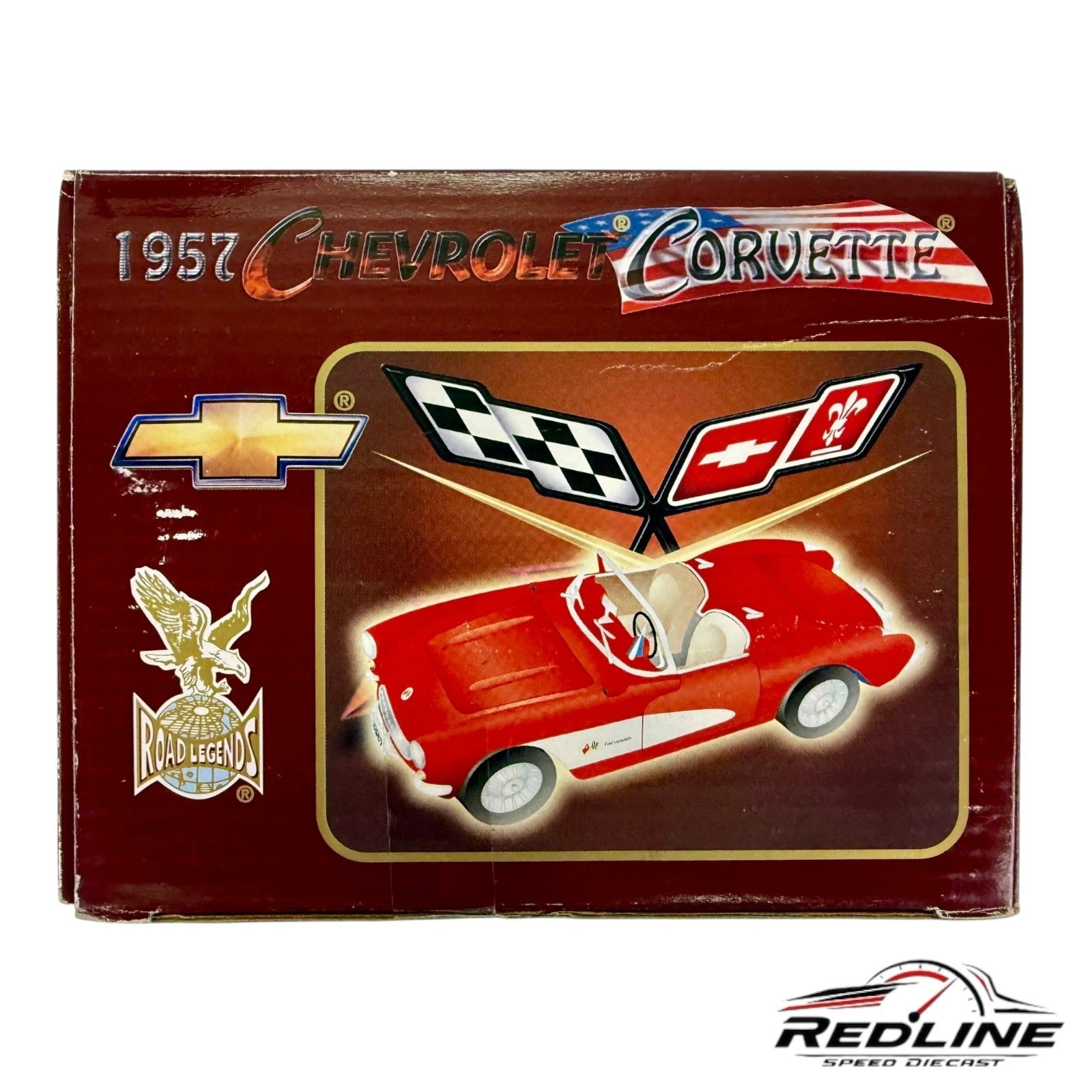 🇺🇸🇺🇸Road Legends 1957 Red Chevrolet Corvette 1:18 Red🇺🇸🇺🇸
