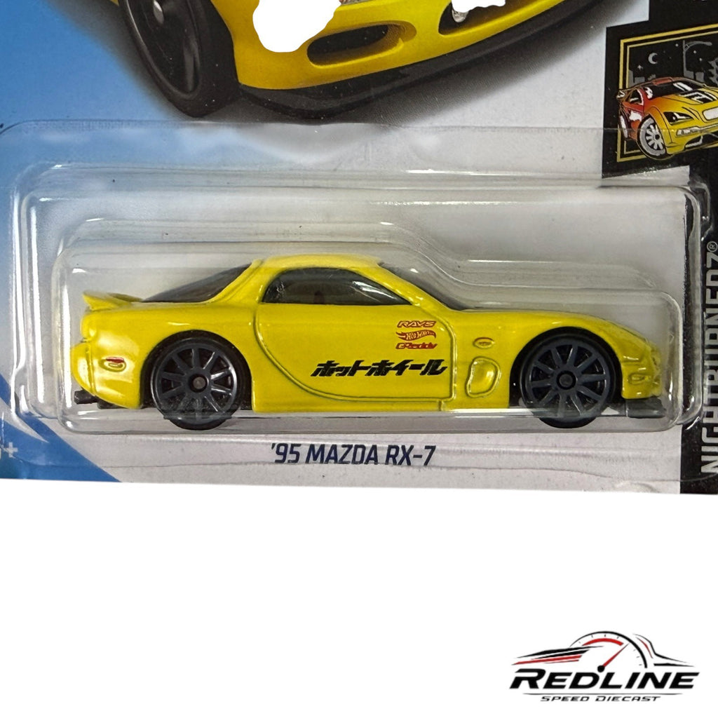 🇺🇸Hot Wheels '95 Mazda RX-7 Nightburnerz Yellow H6🇺🇸