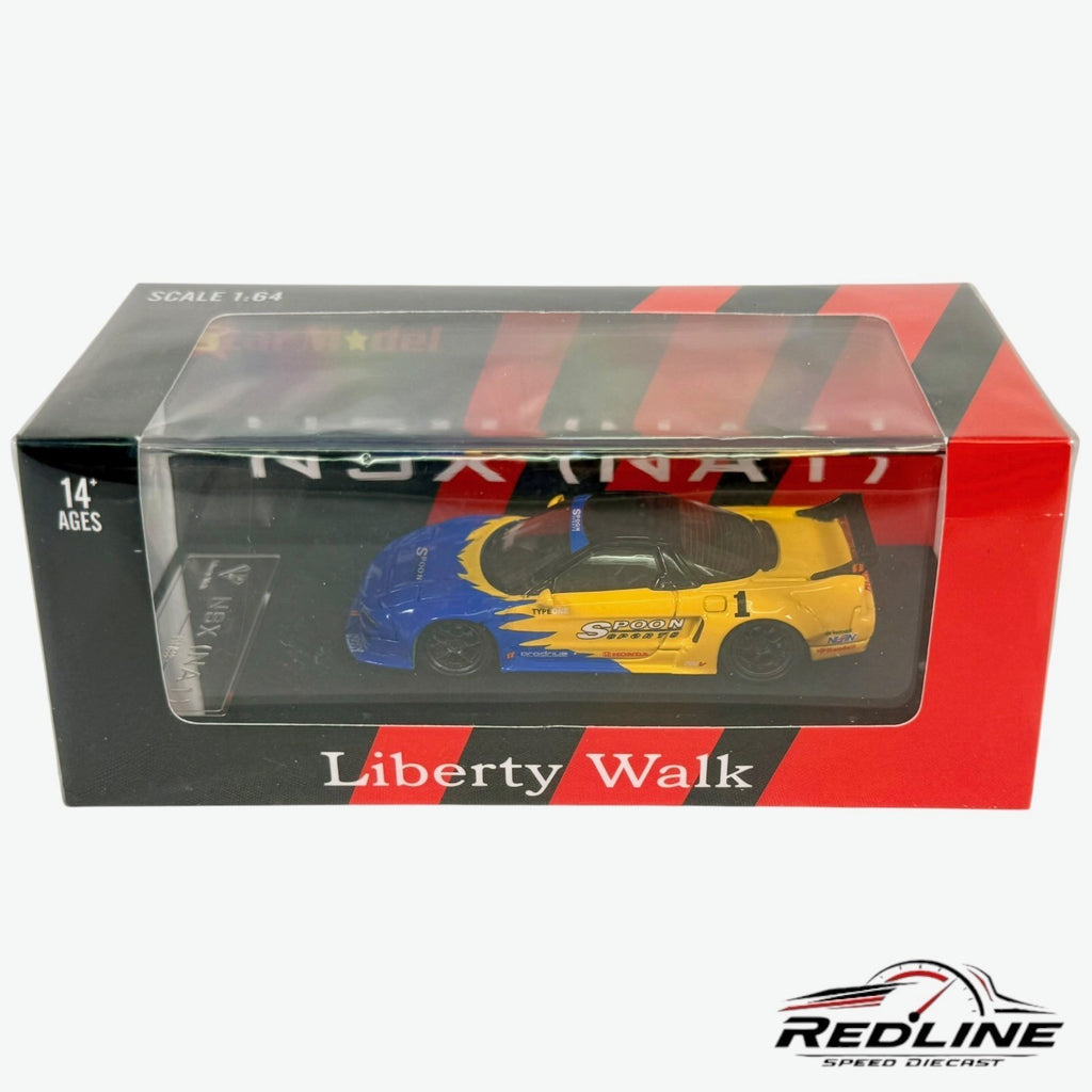 🎌Star Model Acura NSX (NA1) Spoon Racing Liberty Walk Yellow/Blue 1:64 H3🎌