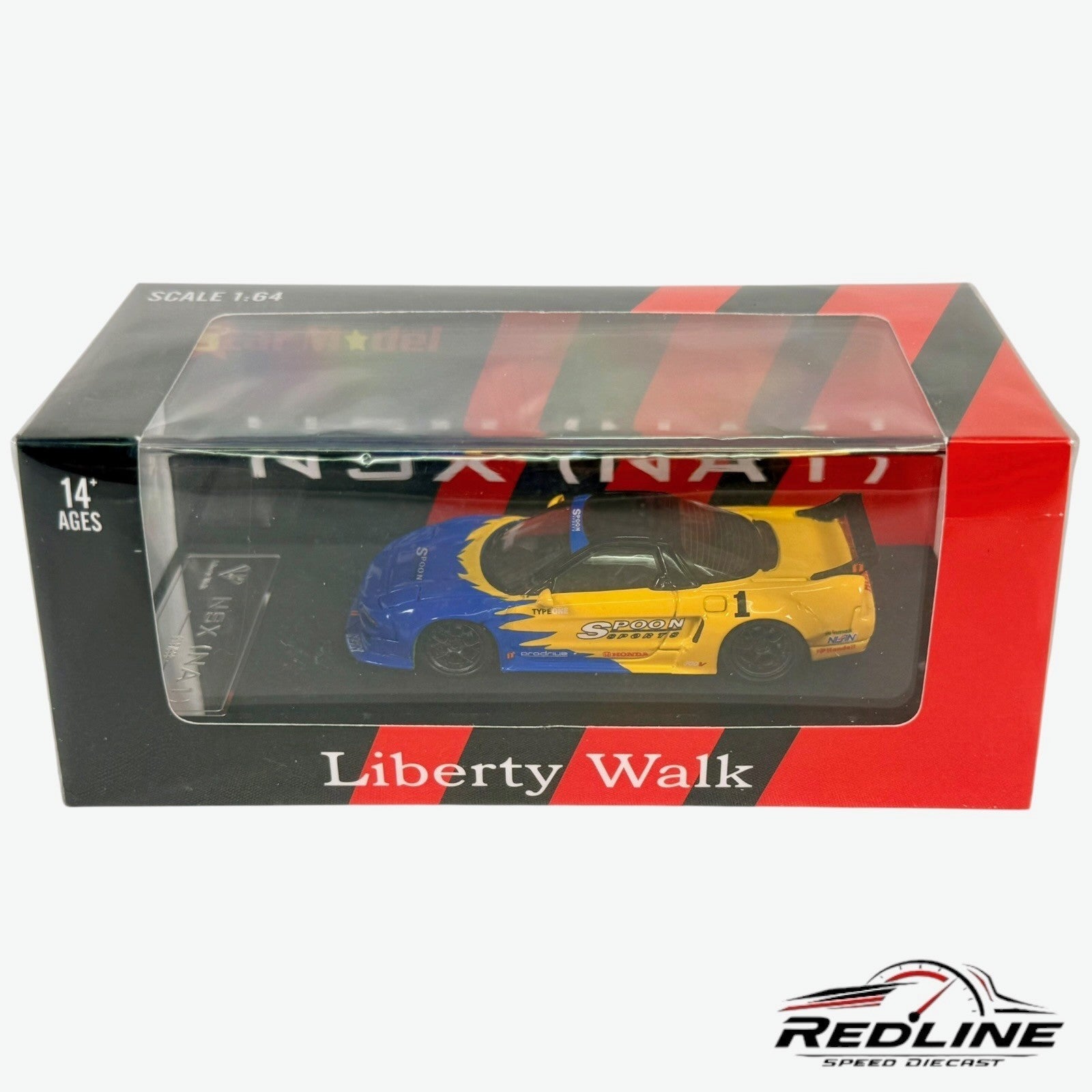 🎌Star Model Acura NSX (NA1) Spoon Racing Liberty Walk Yellow/Blue 1:64 H3🎌