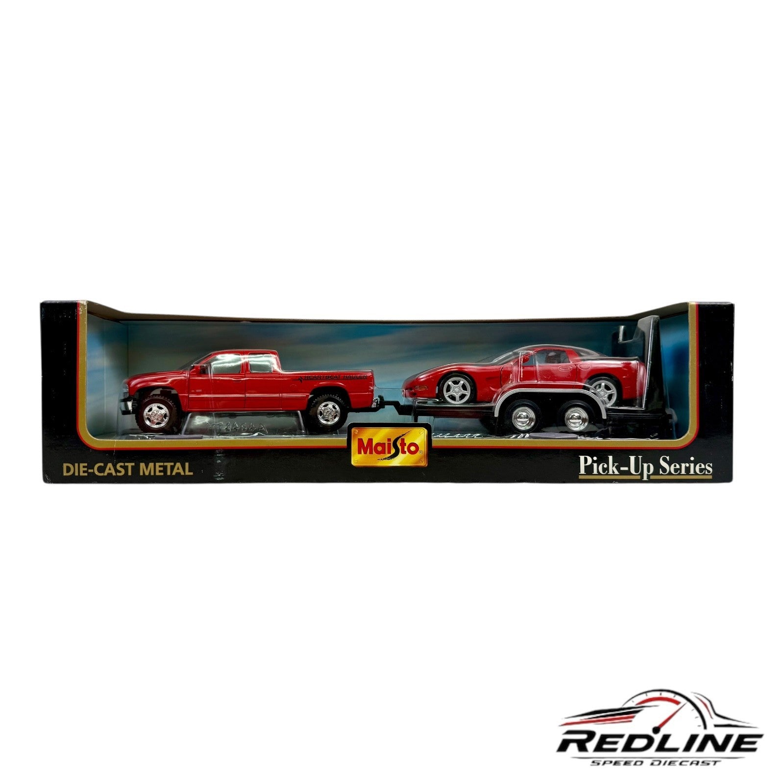 🔥🔥🔥Maisto Pick-Up Series Chevy Silverado & Corvetty Red 1:27 A3🔥🔥🔥