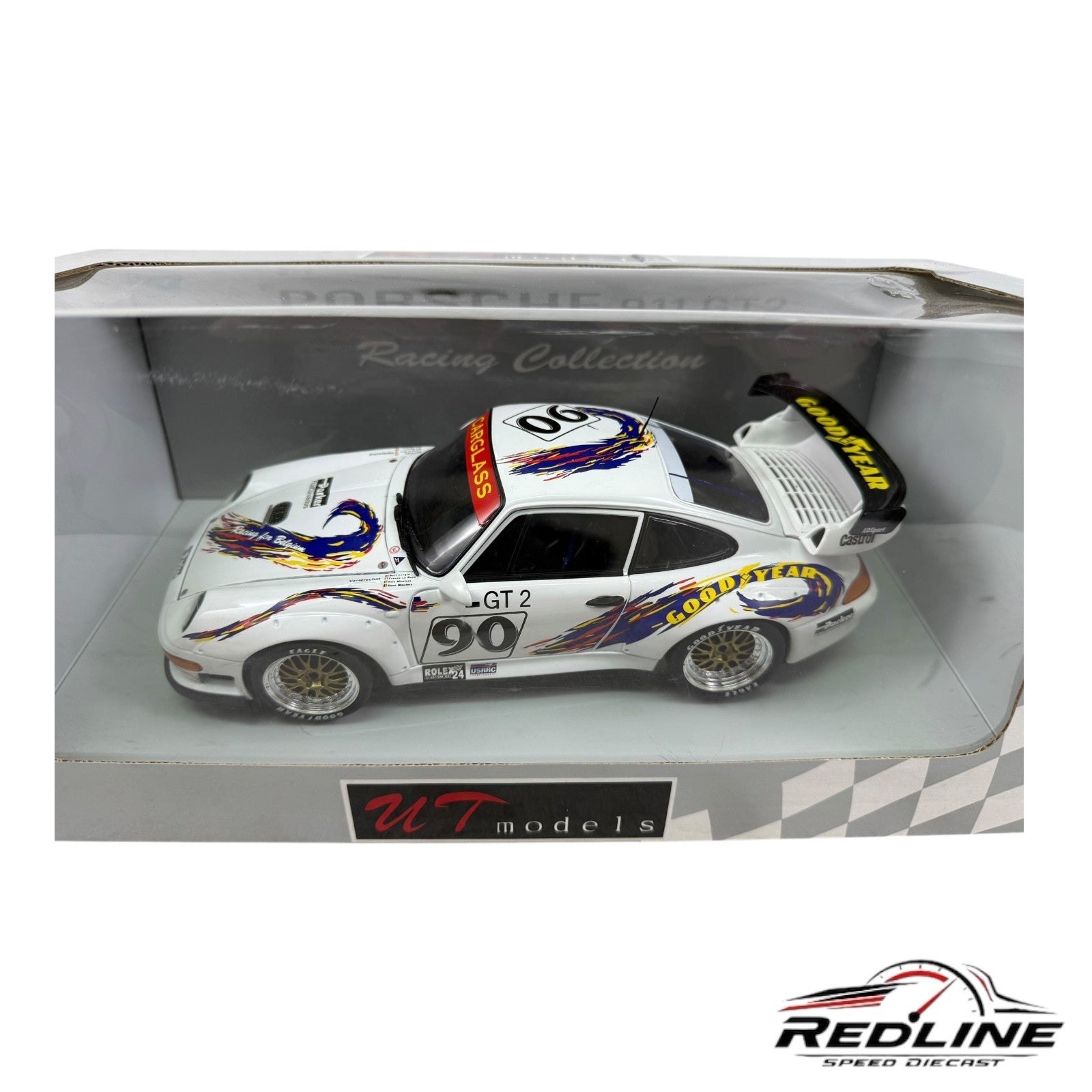 🇩🇪🇩🇪 UT Models 1998 Porsche 911 GT2 Daytona White 1:18 A1🇩🇪🇩🇪