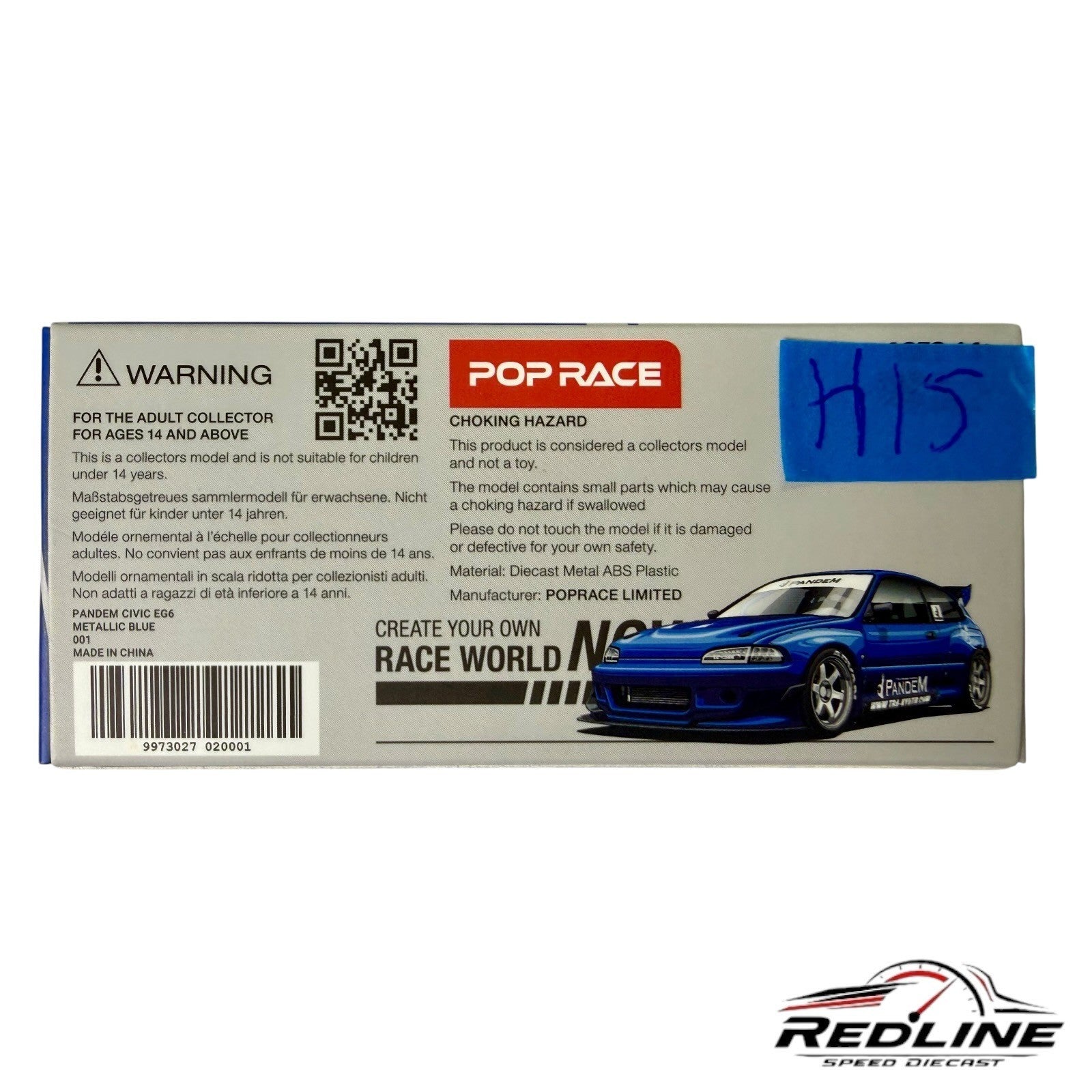 🎌🎌Poprace Pandem Civic EG6 BLUE 1:64 H15🎌🎌