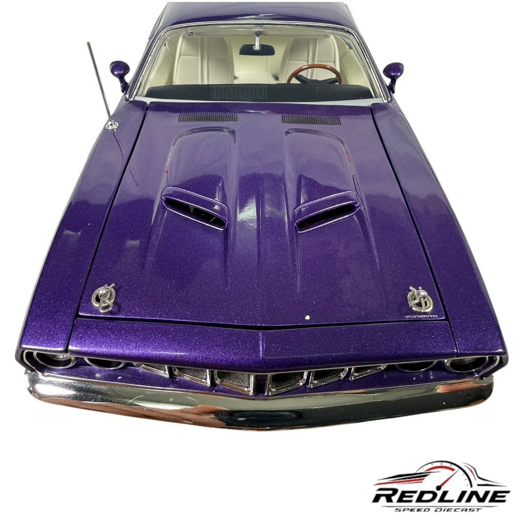 🦅🦅ACME 1971 Plymouth Barracuda 383 Purple White 1:18 C1`🦅🦅
