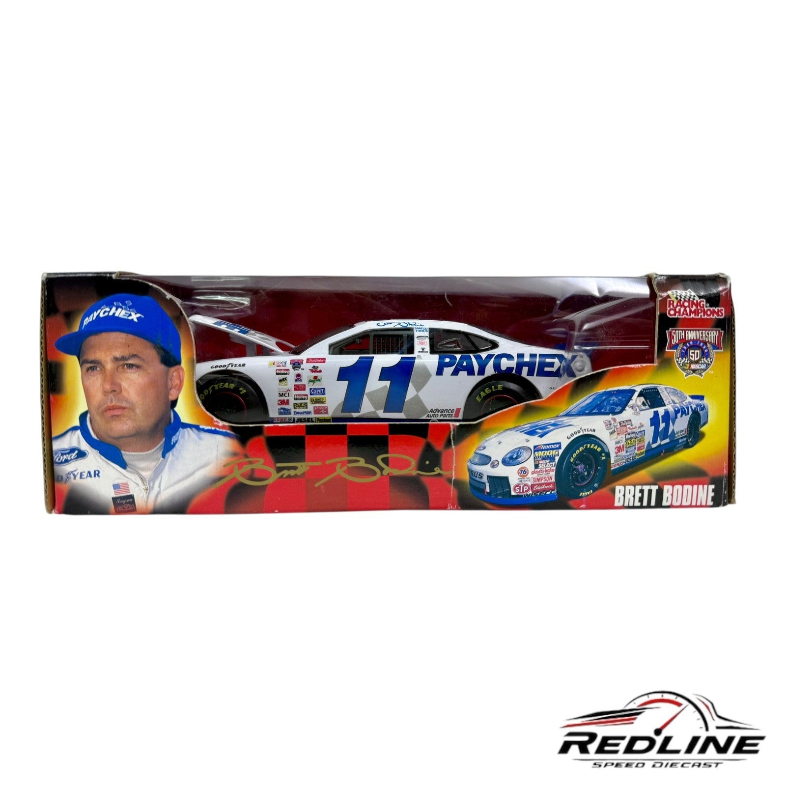 🇺🇸Racing Champions Nascar 50th Anniversary Brett Bodine #11 Paychex 1:24🇺🇸