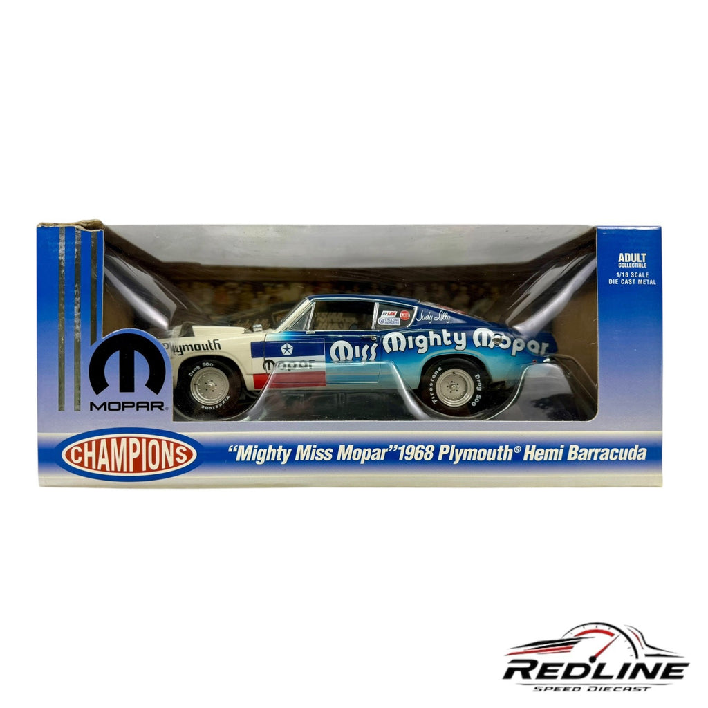 🏁Mighty Miss Mopar 1968 Plymouth Hemi Barracuda Mopar Champions Diecast 1:18 C1