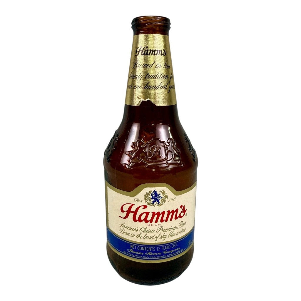 🔥Vintage Hamm's Beer Bottle 7 3/8" High Embossed Design Below Neck Label🔥