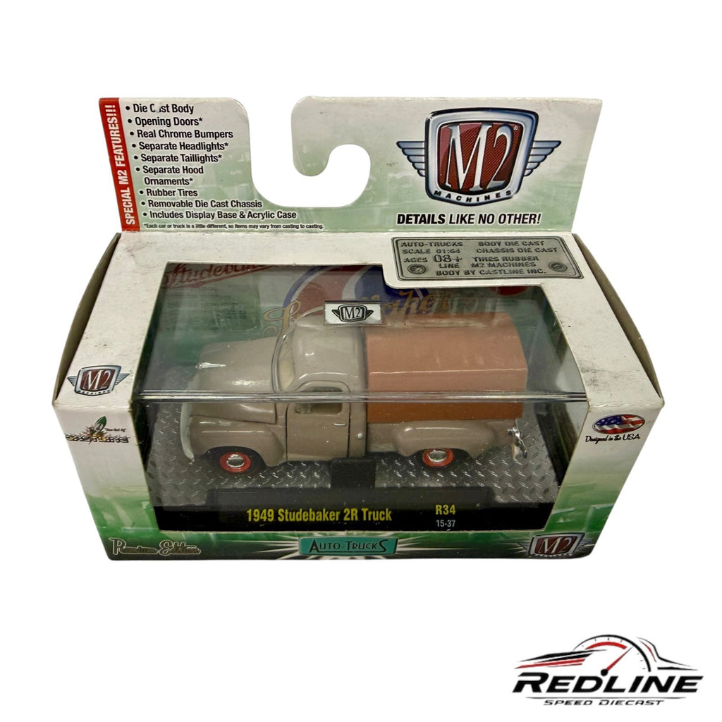 🇺🇸M2 Machines Auto-Trucks 1:64 1949 Studebaker 2R Truck R34 15-37 H1🇺🇸