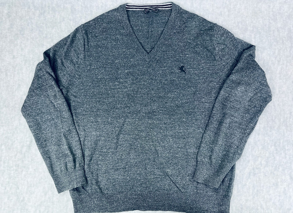 🔥🔥🔥Express Mens Grey Long Sleeve V-neck Sweater Size Large 🔥🔥🔥