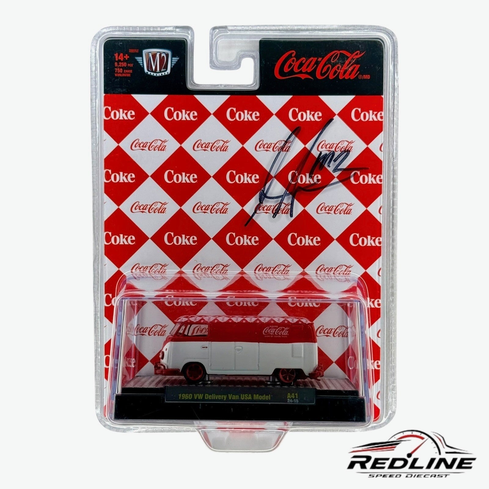 🇺🇸M2 Machines Coca-Cola 1960 VW Delivery Van CHASE SIGNED SEAN TAYLOR H34🇺🇸