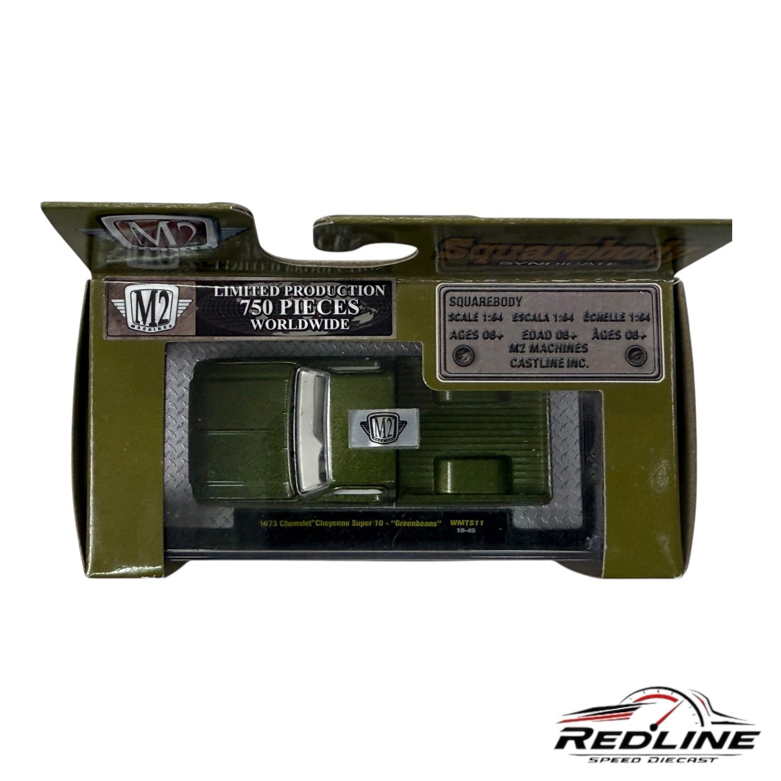 M2 Machine Squarebody Syndicate ‘73 Chevy Cheyenne Super 10 Greenbeans CHASE H2