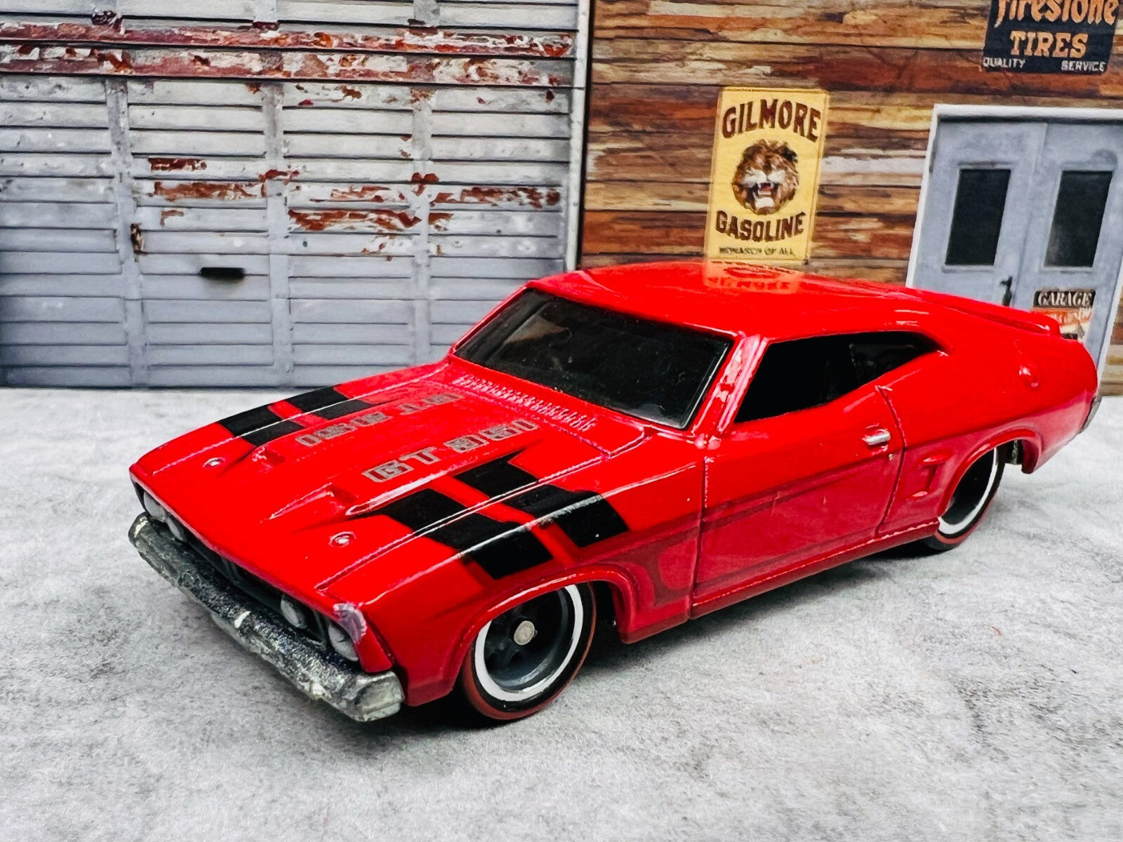 🇺🇸🇺🇸Hot Wheels Garage '73 Ford Falcon XB Metal Real Riders Red C4🇺🇸🇺🇸