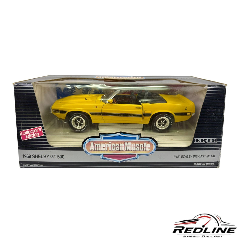 🐎🐎🐎Ertl American Muscle 1969 Shelby GT-500 Yellow 1:18🐎🐎🐎