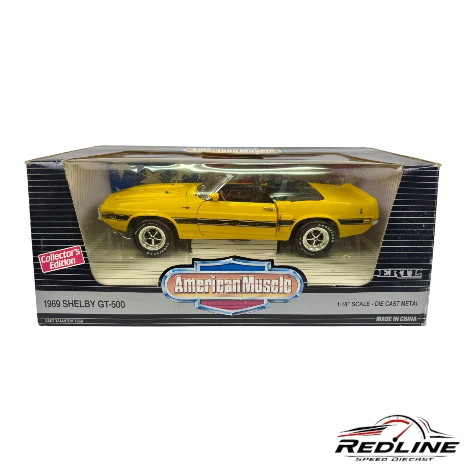 🐎🐎🐎Ertl American Muscle 1969 Shelby GT-500 Yellow 1:18🐎🐎🐎