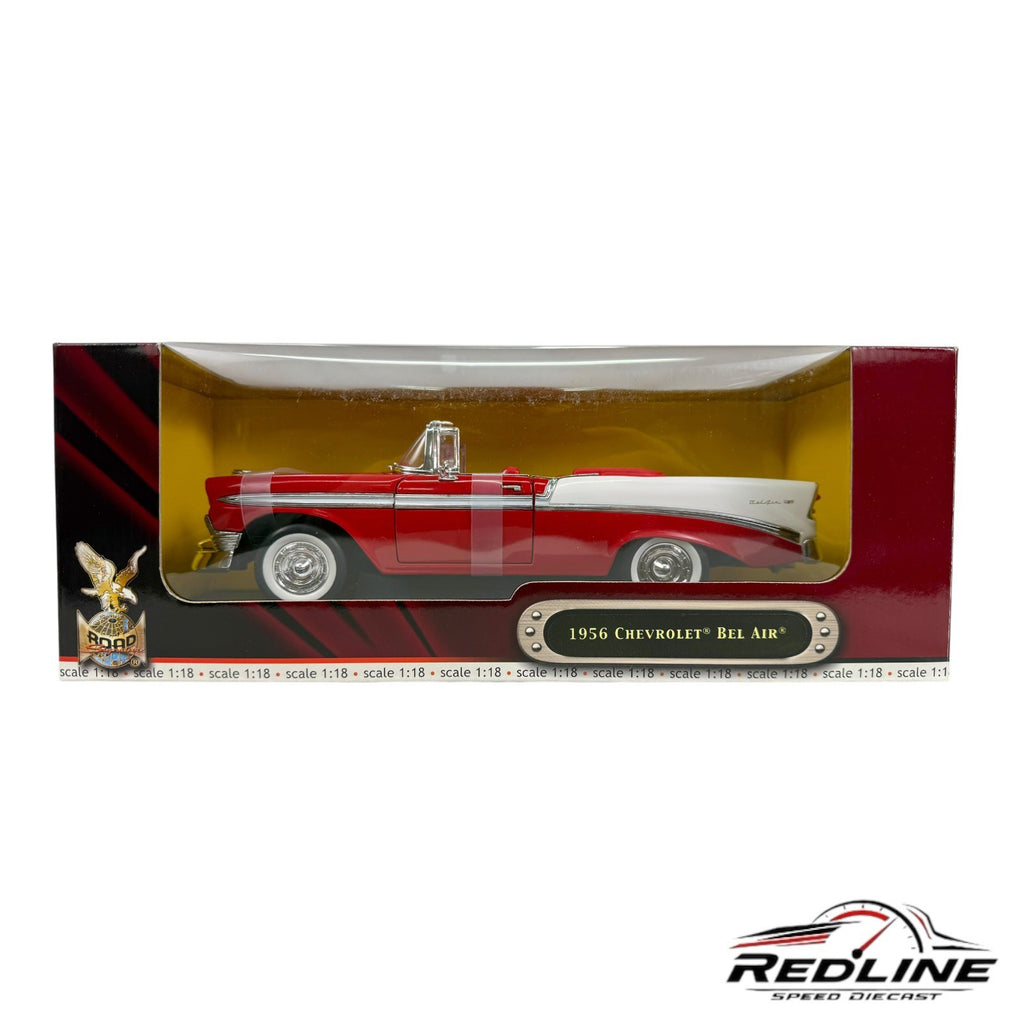 🇺🇸Road Signature 1956 Chevrolet Bel Air Convertible Red/White 1:18 C3🇺🇸