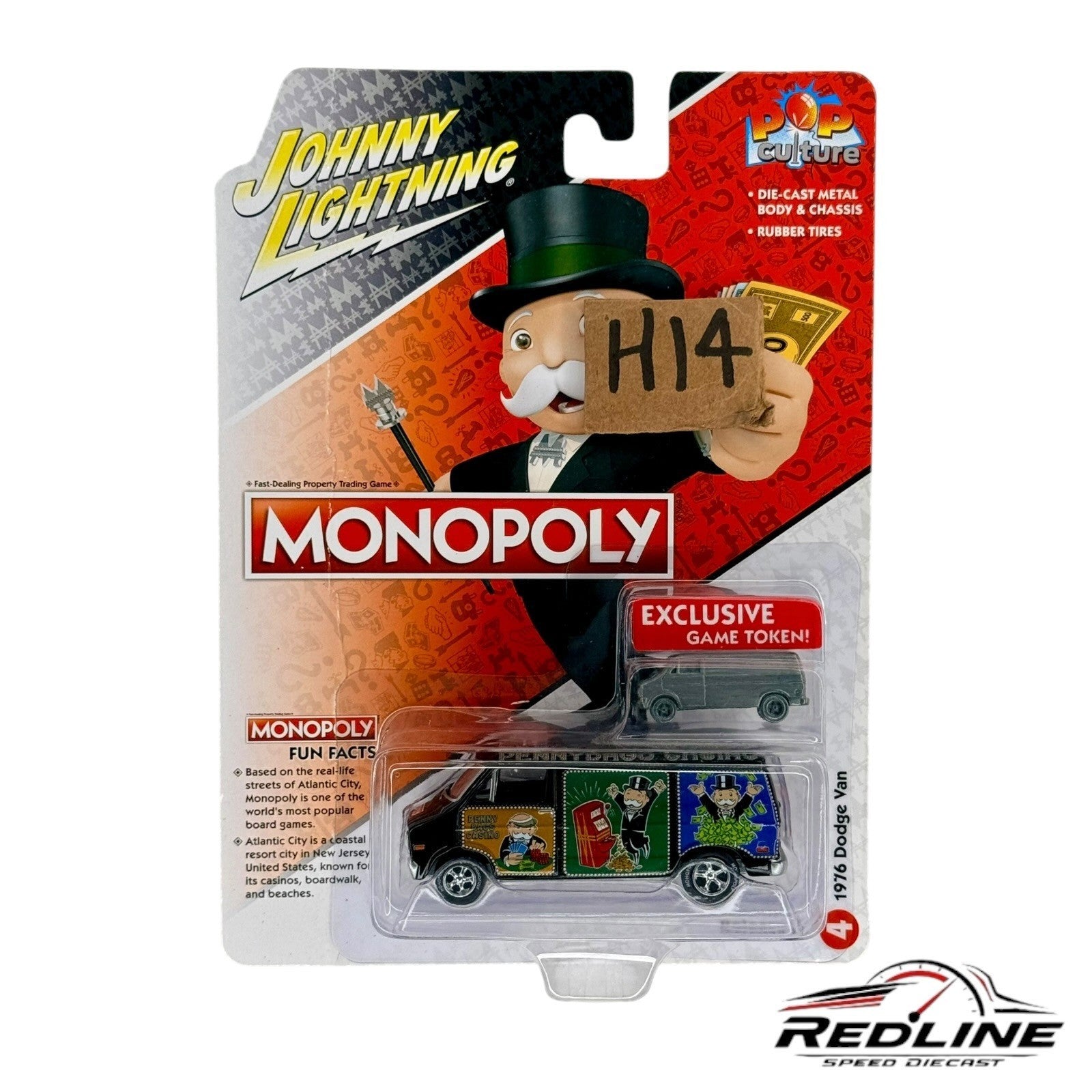 🇺🇸Johnny Lightning Pop Culture  Monopoly 1976 Dodge Van H14🇺🇸
