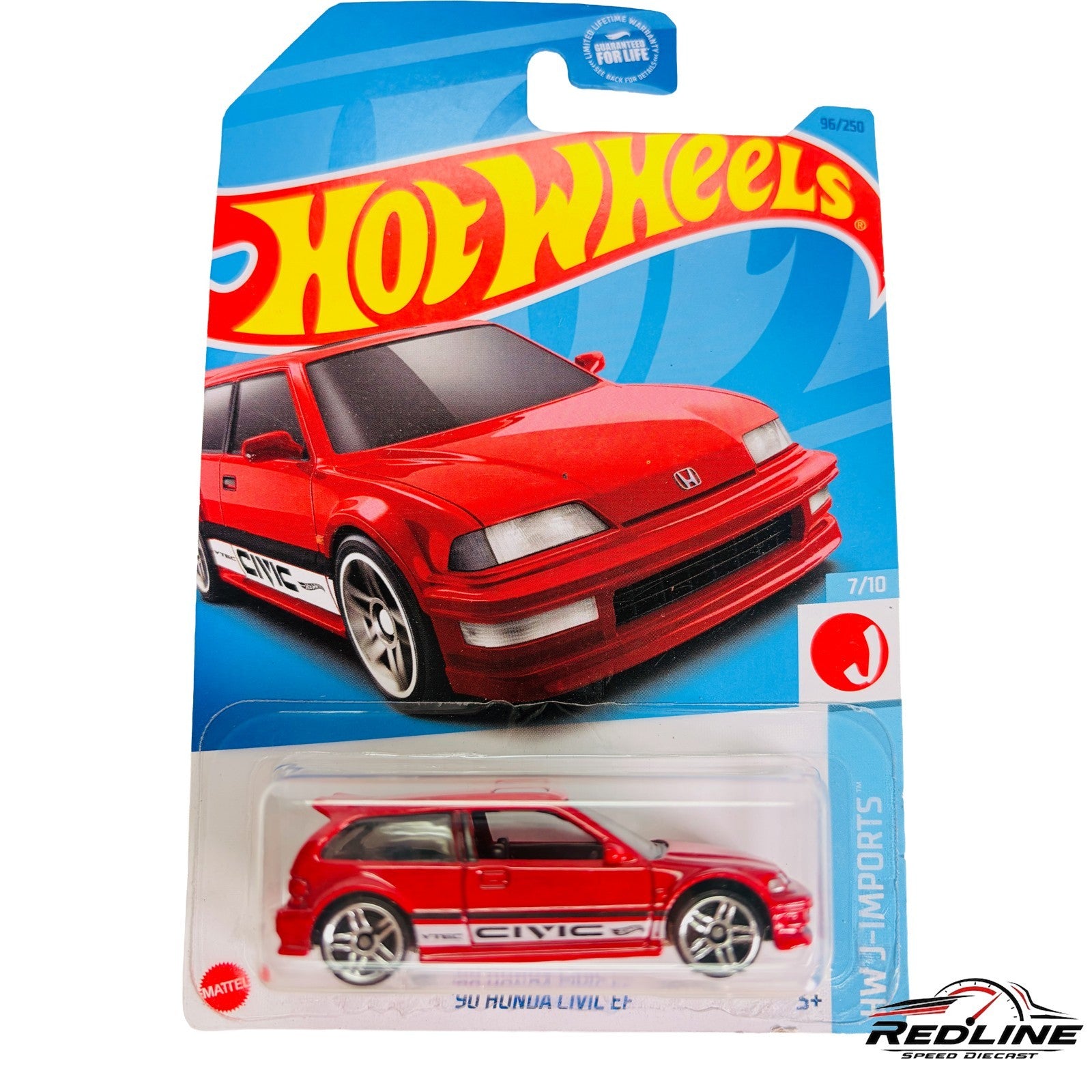 🎌🎌Hot Wheels Red 90 Honda Civic EF 1:64 D3🎌🎌
