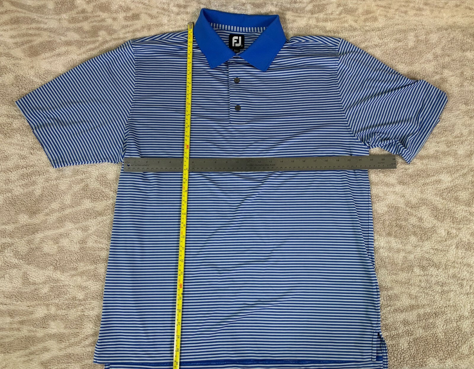 👕👕👕👕👕👕👕Mens FootJoy Polo White/Blue Stripes Size Large👕👕👕👕👕👕👕👕