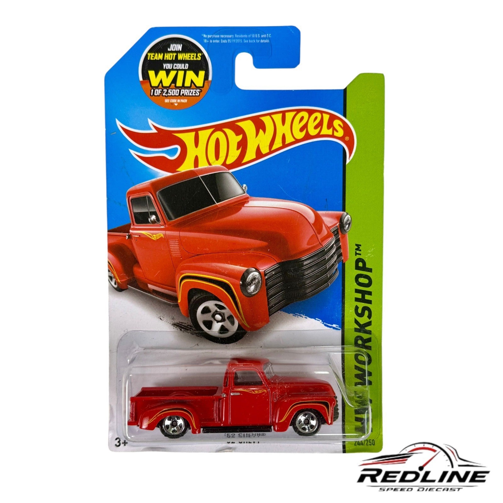 🇺🇸Hot Wheels 2015 HW Workshop '52 Chevy 244/250 Red H6🇺🇸