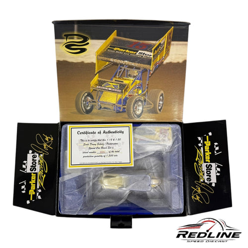1:50 & 1:18 GMP 2002 DONNY SCHATZ/PARKERSTORE #15 DIECAST SPRINT CAR SET.