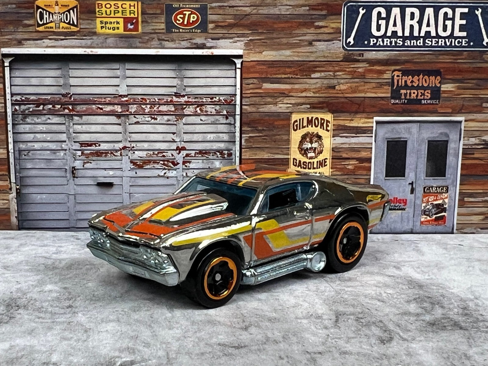 🇺🇸🇺🇸🇺🇸Hot Wheels 69' Chevelle Tooned SILVER CHROME C13🇺🇸🇺🇸🇺🇸