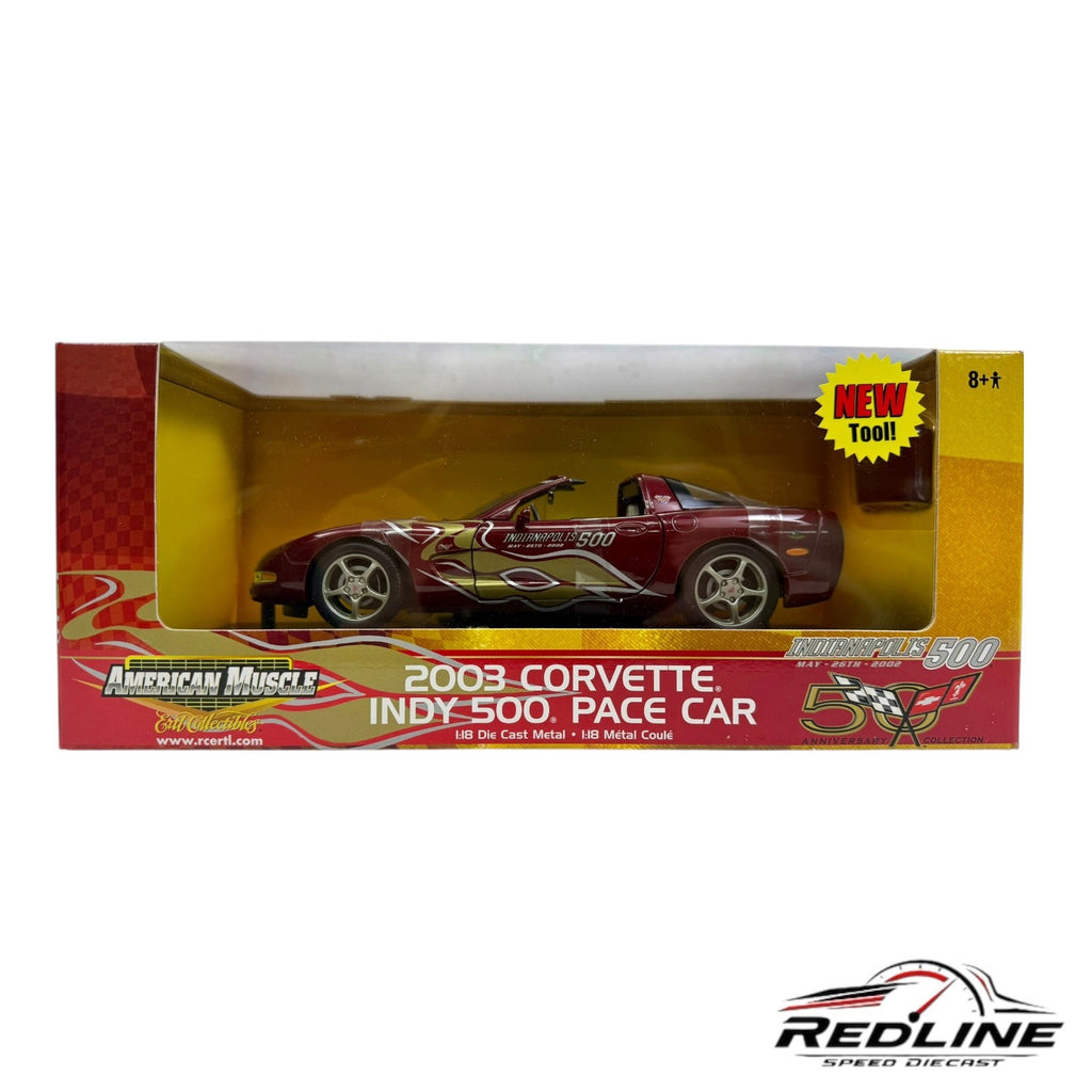 🏁🏁Ertl American Muscle 2003 Corvette Indy 500 Pace Car 1:18 GE🏁🏁