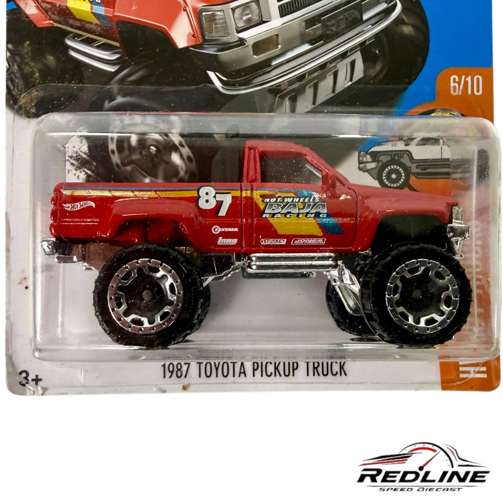 🇺🇸Hot Wheels HW Hot Trucks 1987 Toyota Pickup Truck 82/365 Red H21🇺🇸