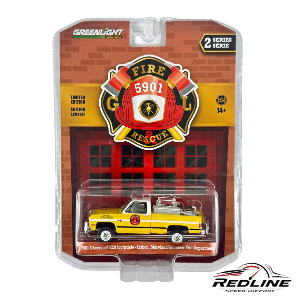 Greenlight Fire & Rescue S-2 1981 Chevy K-20 Scottsdale Lisbon MD Fire Dept H28