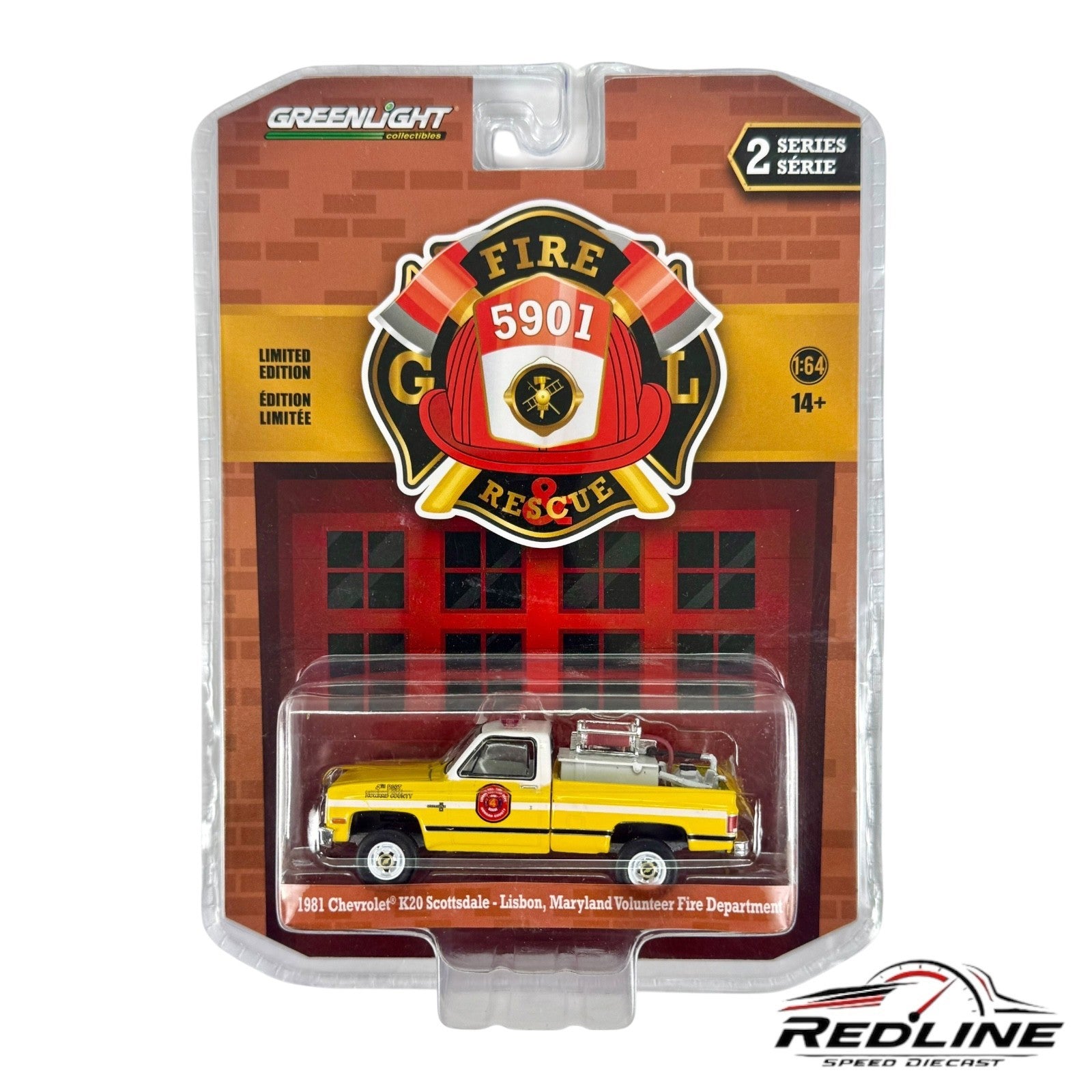 Greenlight Fire & Rescue S-2 1981 Chevy K-20 Scottsdale Lisbon MD Fire Dept H28