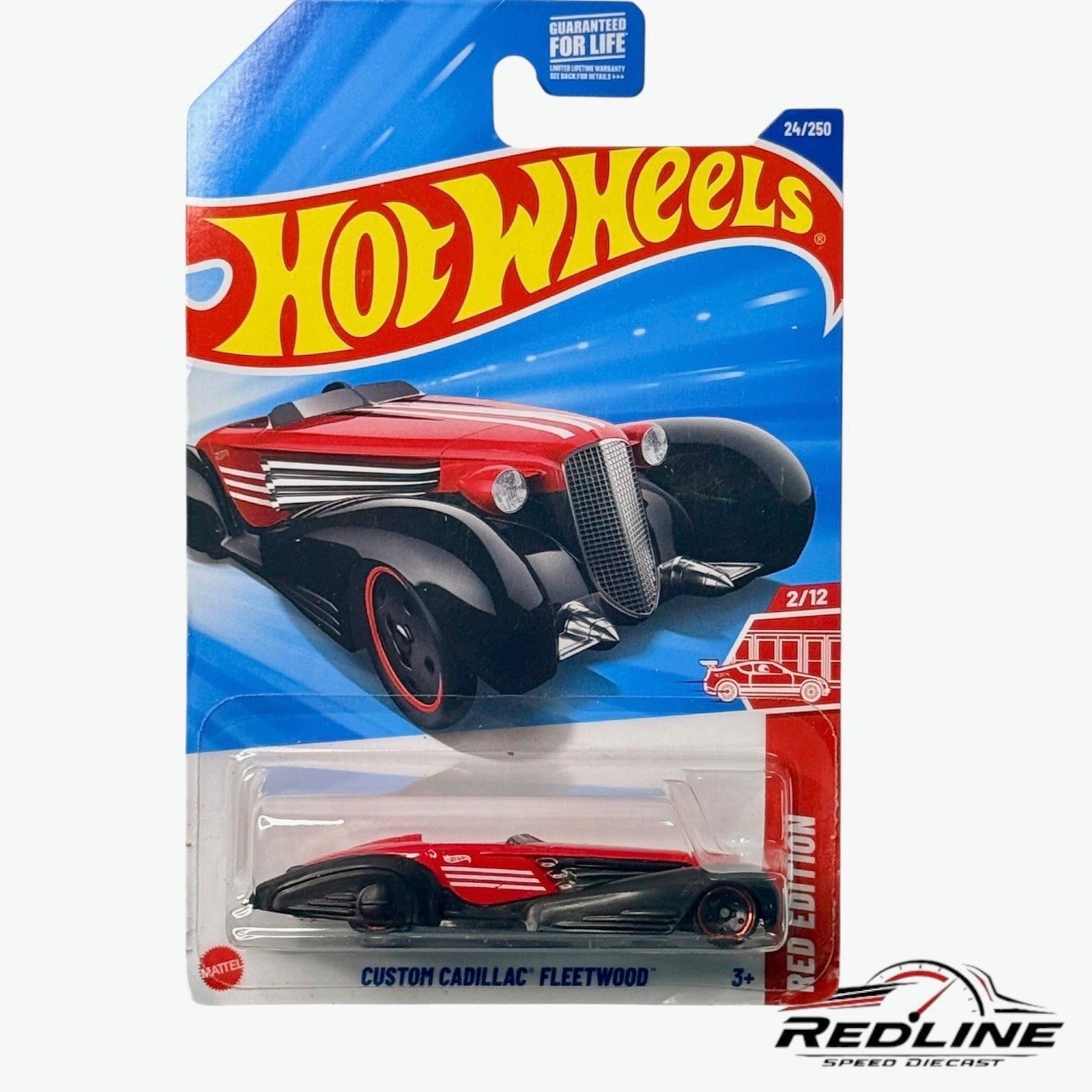 🇺🇸Hot Wheels Custom Cadillac Fleetwood Red / Black HW Red Edition H35🇺🇸