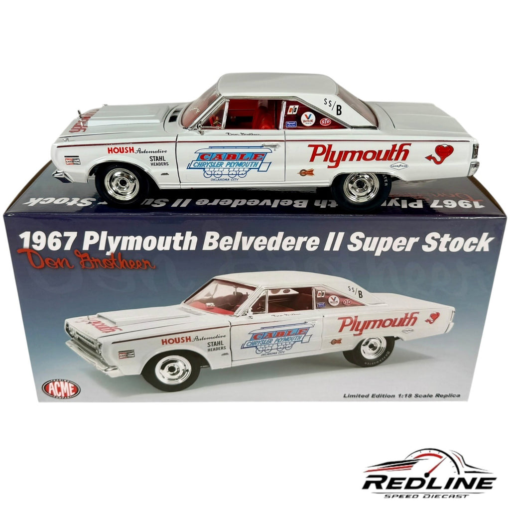 🦅🦅ACME 1967 Plymouth Belvedere II Super Stock WHITE  1:18 C1🦅🦅