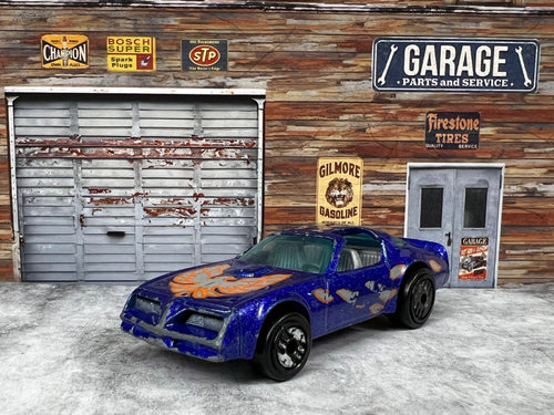 🔥1977 Hot Wheels #37 Hot Bird Trans Am -Vintage Blue/Orange Paint Silver C3🔥