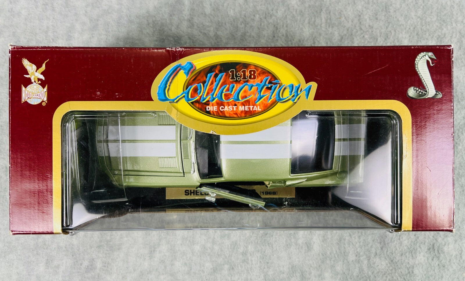 🇺🇸🇺🇸Road Legends 1968 Shelby GT-500KR Green White Stripes 1/18🇺🇸🇺🇸