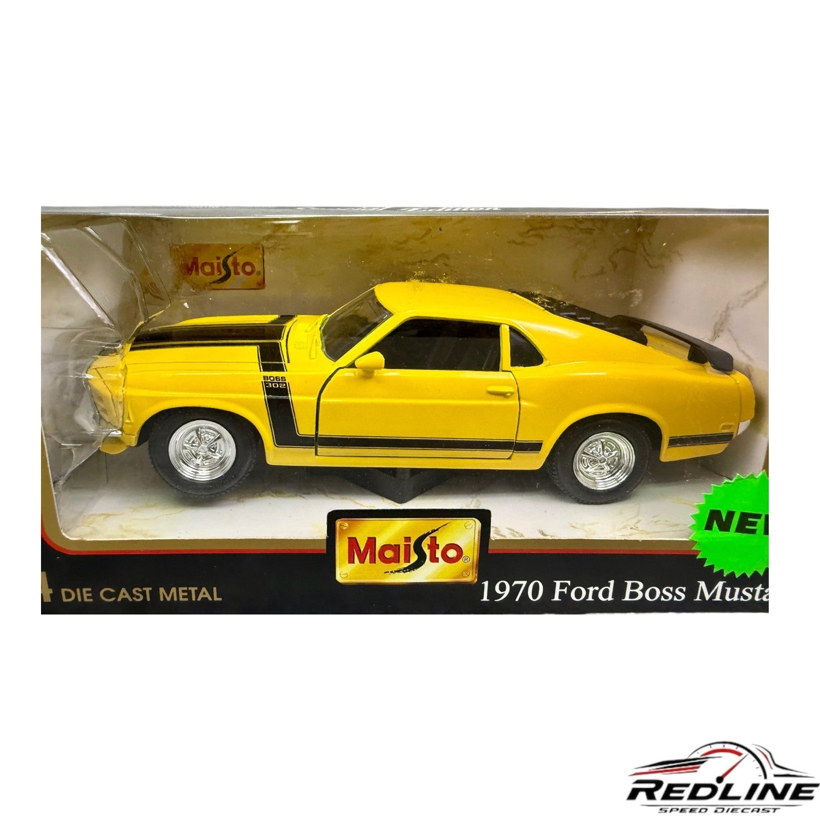 🐎🐎🐎Maisto Special Edition Yellow 1970 Boss 302 Mustang 1/24 Diecast🐎🐎🐎