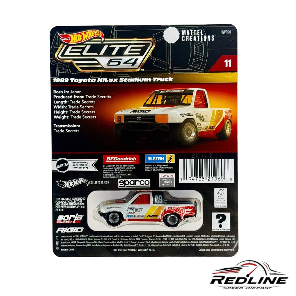 🎌🎌Hot Wheels Elite 64 1989 Toyota Hilux Stadium Truck H28🎌🎌