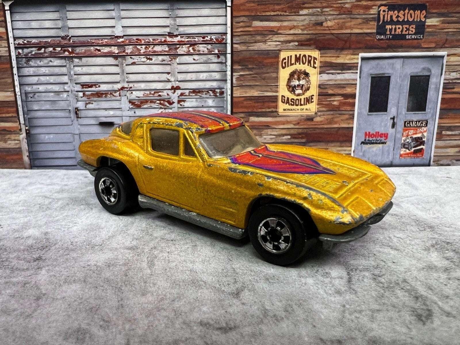 🔥🔥Hot Wheels gold '63 Corvette Stingray Split-Window 1979 Hong Kong C12 🔥🔥
