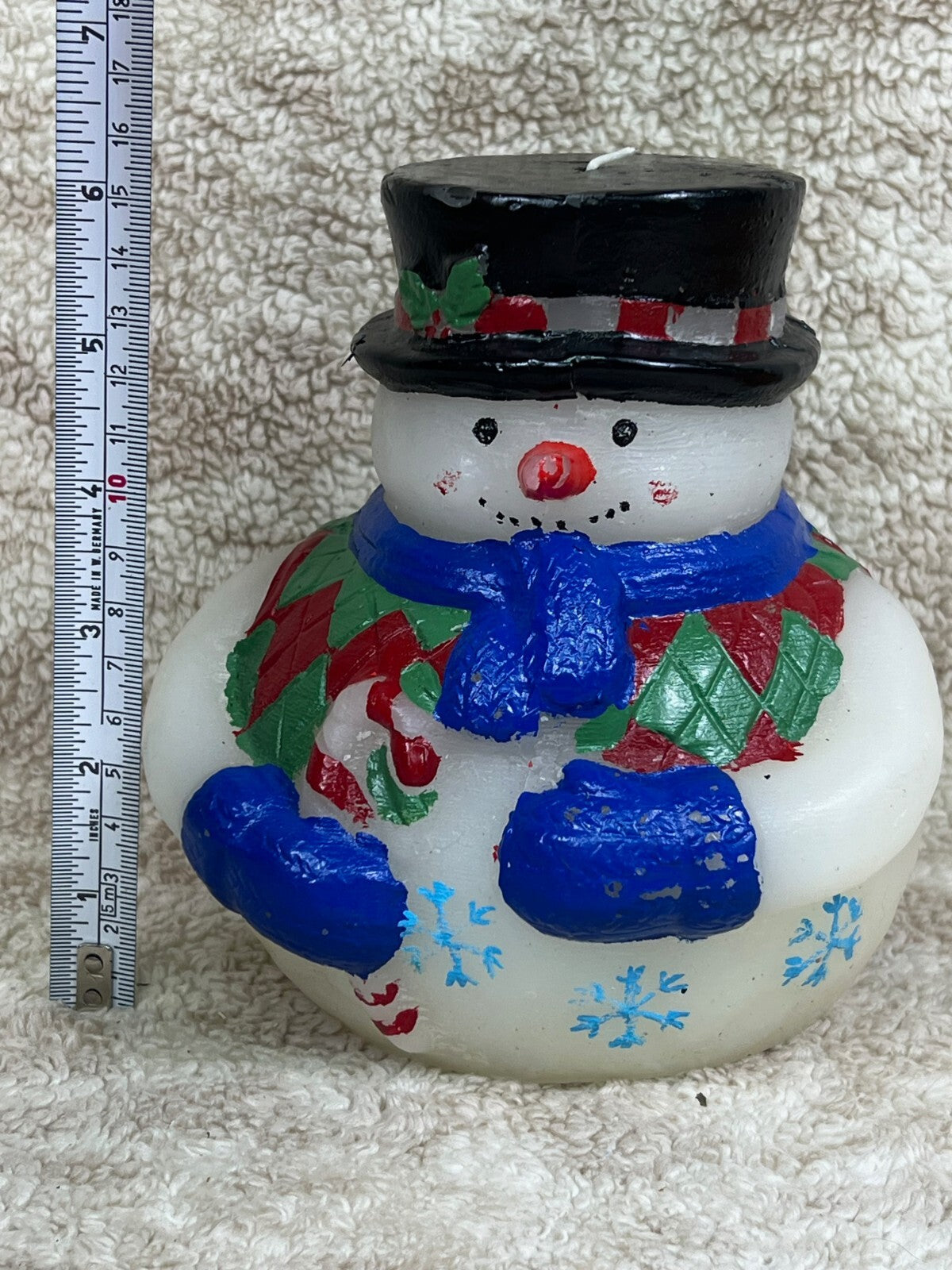 ☃️☃️☃️☃️ Christmas Jolly Snowman Candle Never Lit ☃️☃️☃️☃️