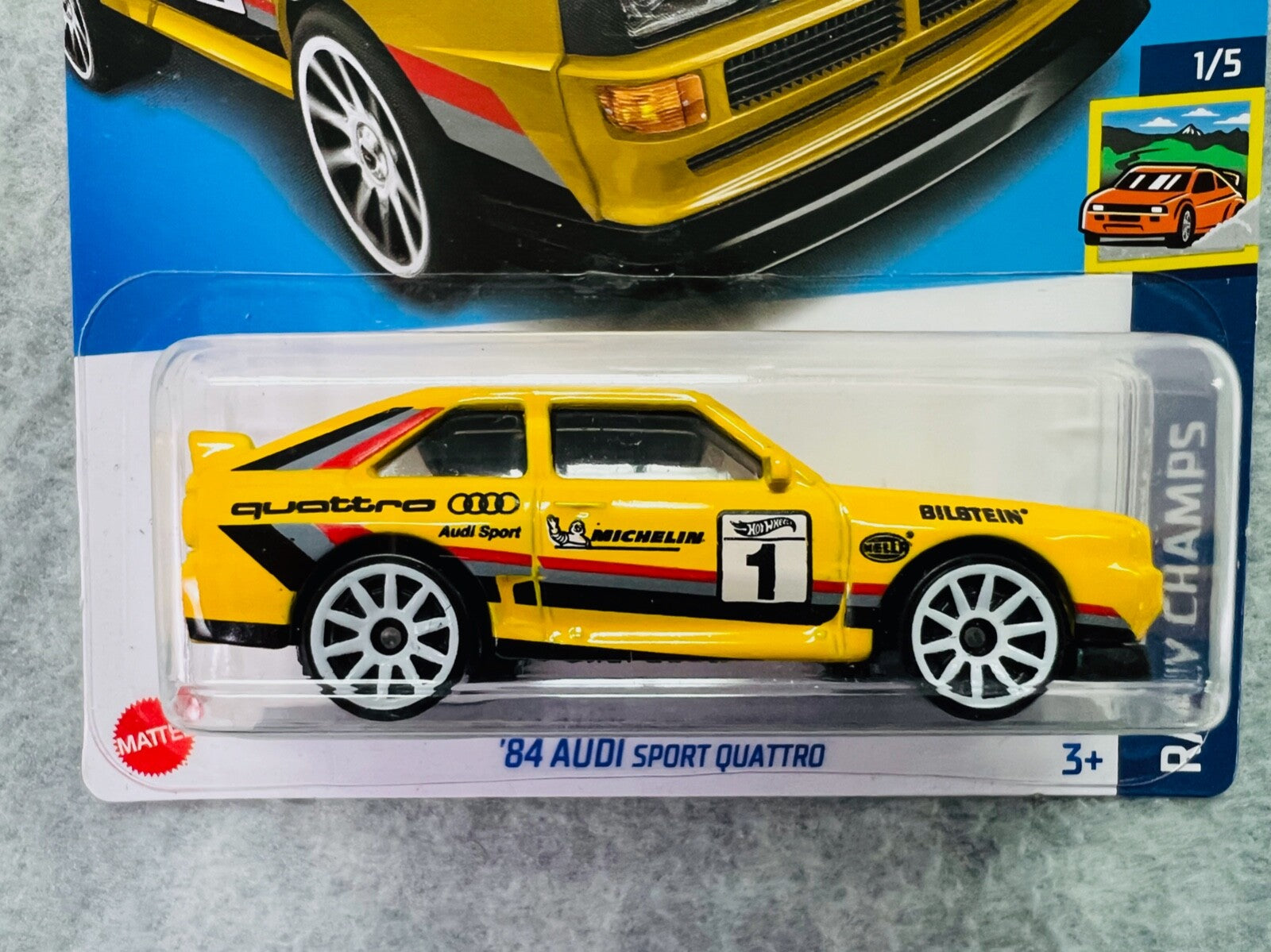 🇩🇪🇩🇪🇩🇪Hot Wheels Rally Champs Yellow 84 Audi Sport Quattro H24🇩🇪🇩🇪🇩🇪